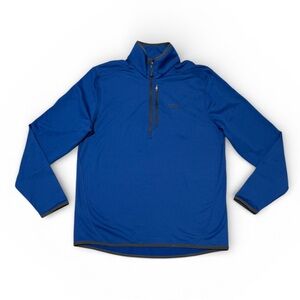 Men's Eddie Bauer Activator Grid Fleece 1/2 Zip Pullover Navy Blue Black Size M